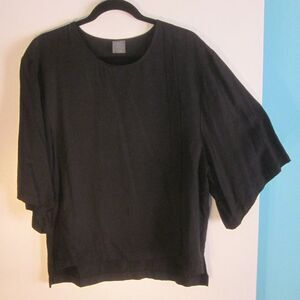 GREI 2 Black Tencel Pullover Kimono Sleeve Top Fits M / L  42" Bust Minimalist
